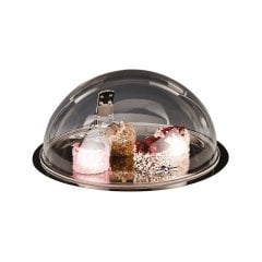 ÇELİK ALTLI SABİT KAPAKLI BÜYÜK FANUS 49*H 23 CM