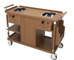 FLAMBE ARABASI ÇİFT OCAKLI 57x135 H: 85 CM