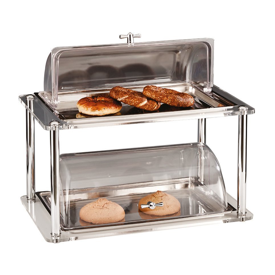 2 KATLI KÜÇÜK ÇELİK TEPSİLİ PC ROLL TOP KAPAKLI TEŞHİR 32*52*H46 CM