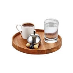 AHŞAP YUVARLAK TÜRK KAHVE SETİ (19x2)
