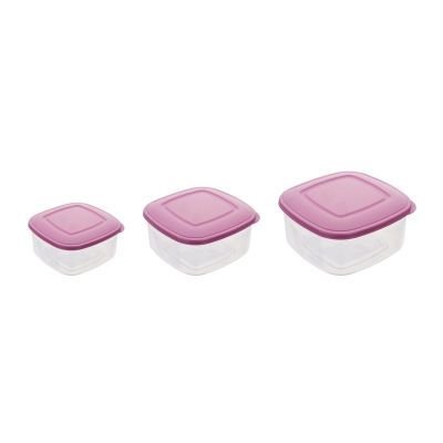 Köşeli Saklama Kabı 3'lü Set 0,85 lt + 1,50 lt + 2,30 lt