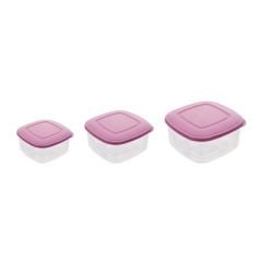 Köşeli Saklama Kabı 3'lü Set 0,85 lt + 1,50 lt + 2,30 lt