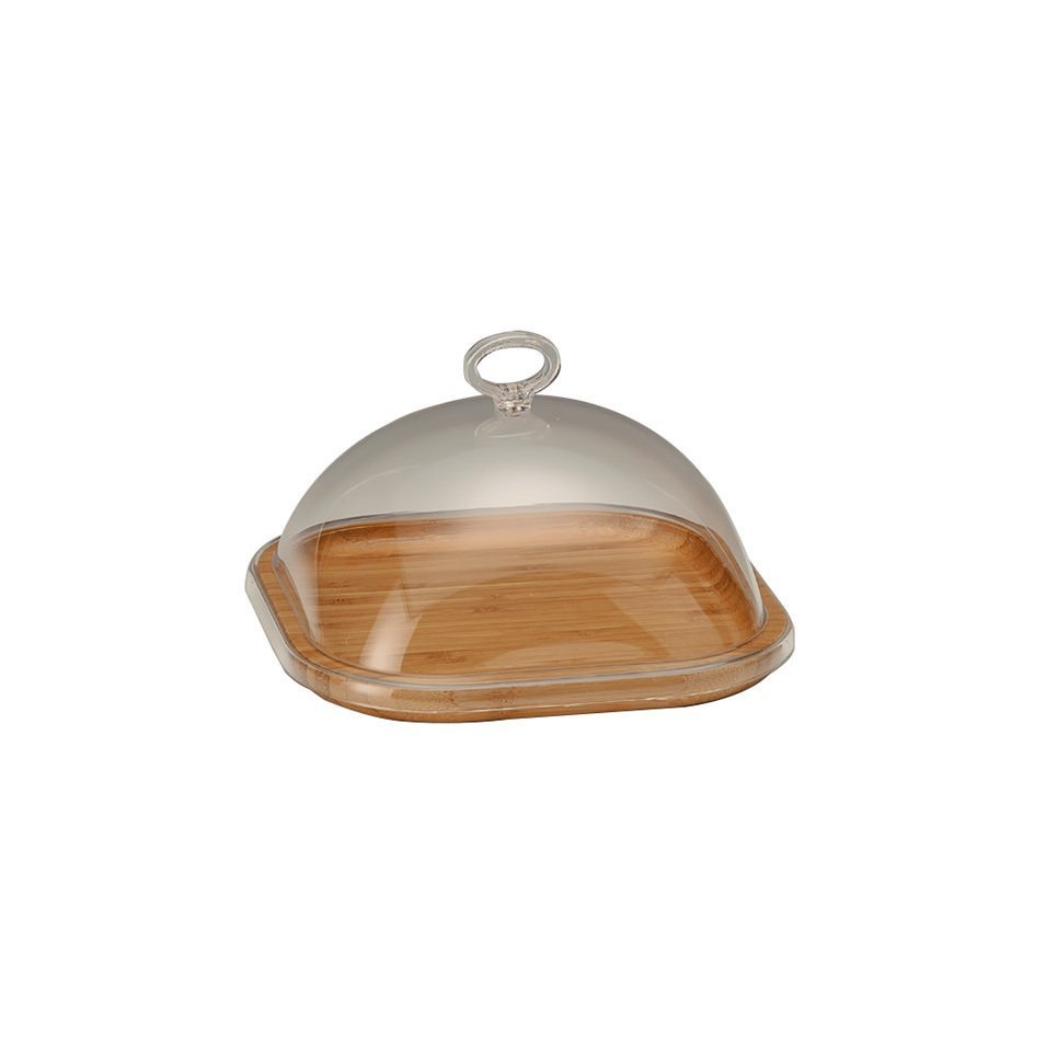 AHŞAP ALTLI AKRİLİK KAPAKLI FANUS 21*21 CM