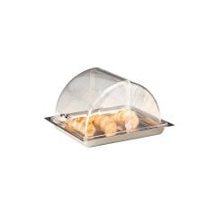 POLYCARBONAT ROLL TOP KAPAKLI ÇELİK ALTLI FANUS  GN /12 30*36 CM