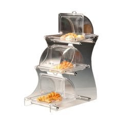 3 KATLI POLYCARBONAT GN 1/2 FANUSLU TEŞHİR STANDI 30*58 CM