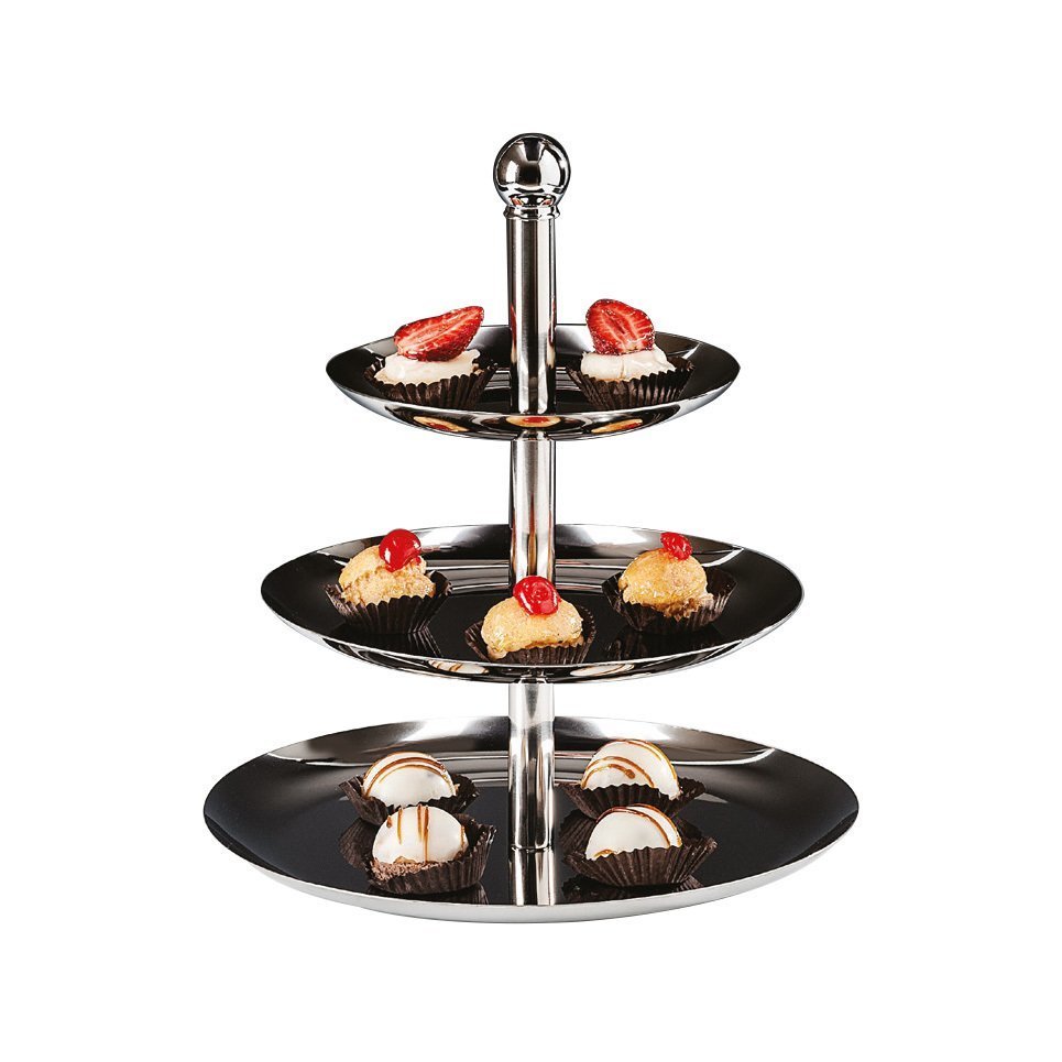 3 KATLI ÇELİK PASTA STANDI 26*21*16* H 30 CM