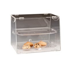 POLYCARBONAT TEPSİLİ ÇİFT KAPAKLI TEŞHİR STANDI 40x36 CM