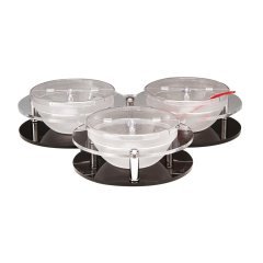 POLYCARBONAT 3'LÜ KASELİ DÖNER TEŞHİR STANDI 23 CM