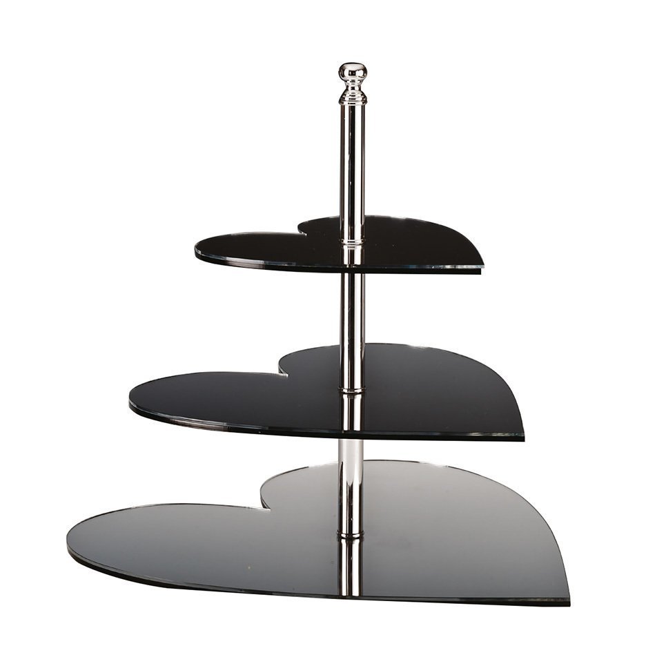 AYNALI TEŞHİR STANDI 3'LÜ KALPLİ 20*30*40 H 45 CM