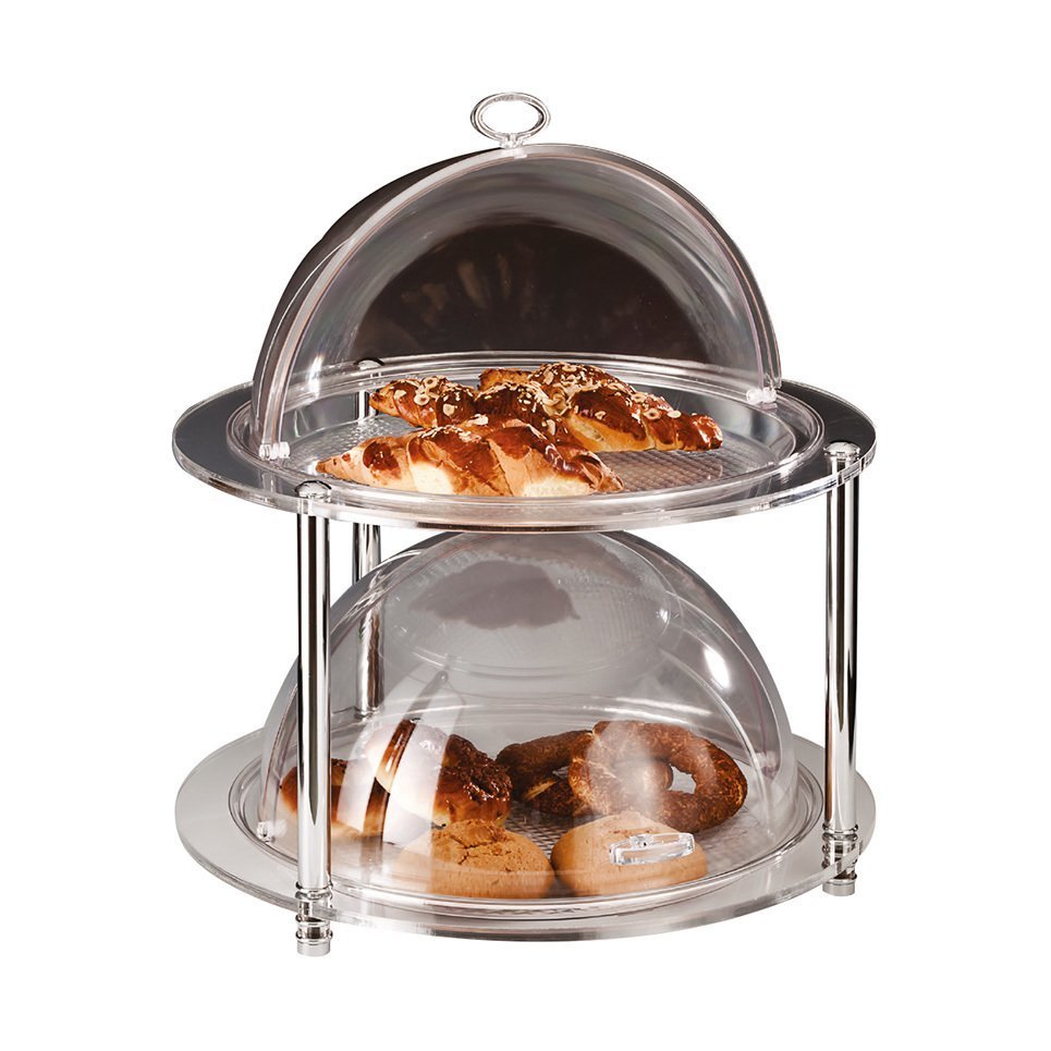 POLYCARBONAT FANUSLU TEŞHİR STANDI 2 KATLI R-49,5 H 54 CM