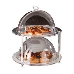 POLYCARBONAT FANUSLU TEŞHİR STANDI 2 KATLI R-49,5 H 54 CM
