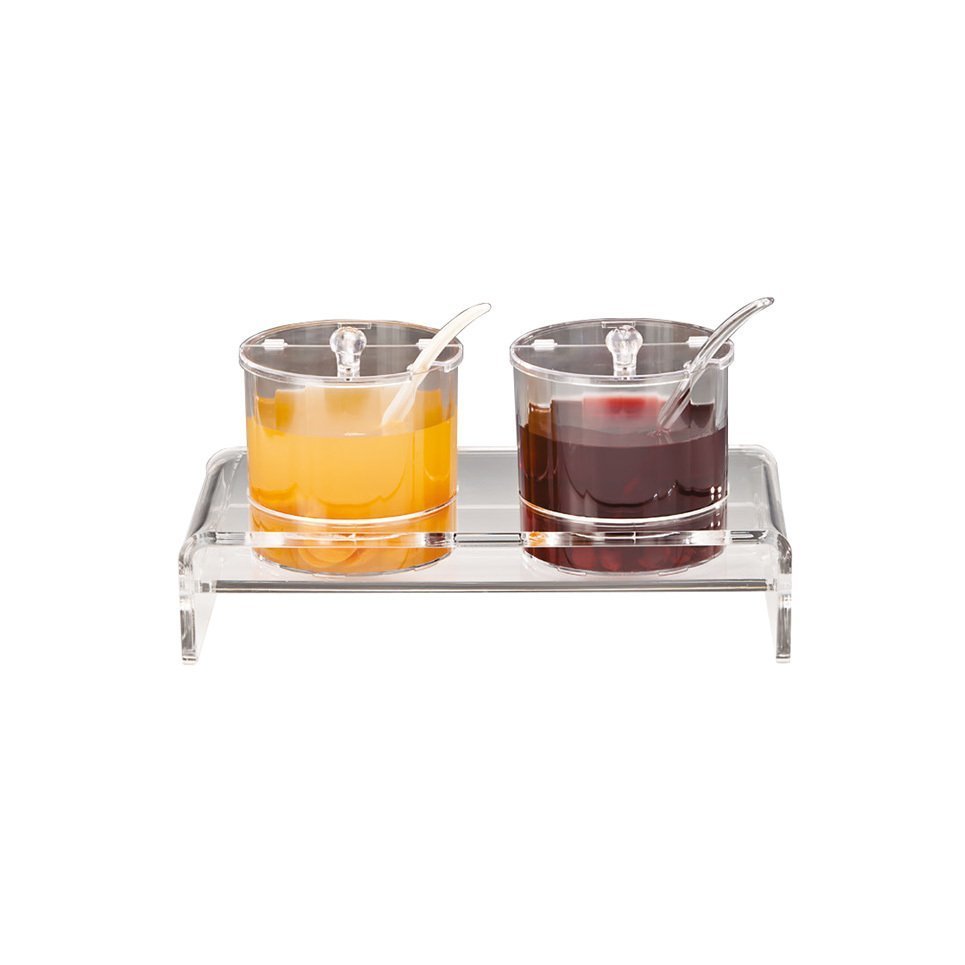 POLYCARBONAT SOSLUK REÇELLİK STANDI 2 Lİ KALIN STAND 1,5 lt 19,5x38x19 CM