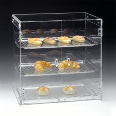 POLYCARBONAT TEPSİLİ TEŞHİR STANDI 3 KATLI KAPAKLI 45*31*H46 CM