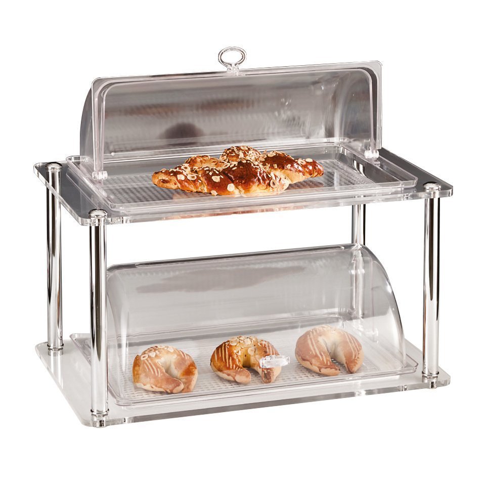 2 KATLI KOMPLE POLYCARBONAT ROLLTOP KAPAKLI TEŞHİR STANDI 32*52*H46 CM