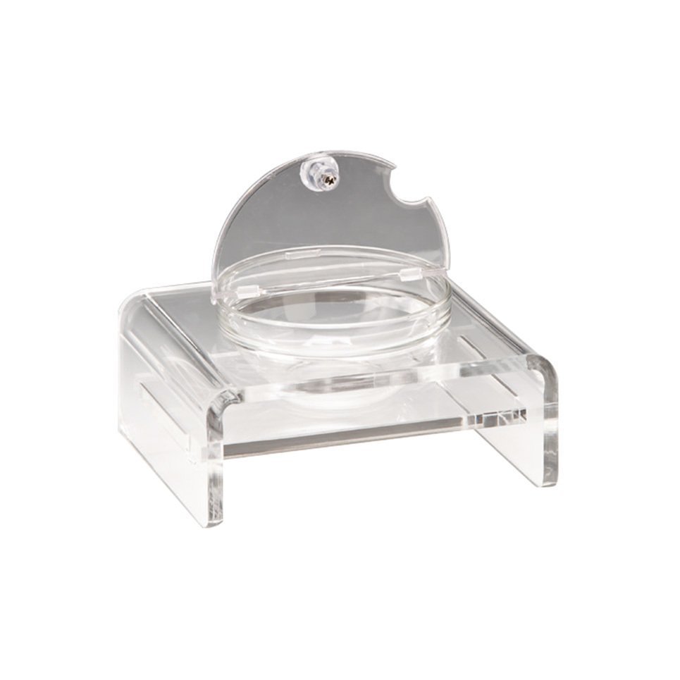 CAM KASELİ KAPAKLI AKRİLİK TEŞHİR STANDI 21*19 CM R 14 CM