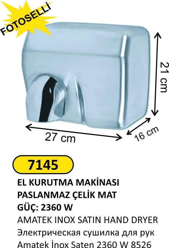 AMATEK EL KURUTMA MAKİNESİ İNOX SATEN