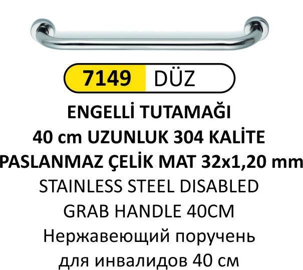 ENGELLİ TUTUNMA BARI 40 CM PASLANMAZ