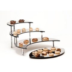 3 KATLI AYNALI HİLAL TEŞHİR STANDI H 26 CM