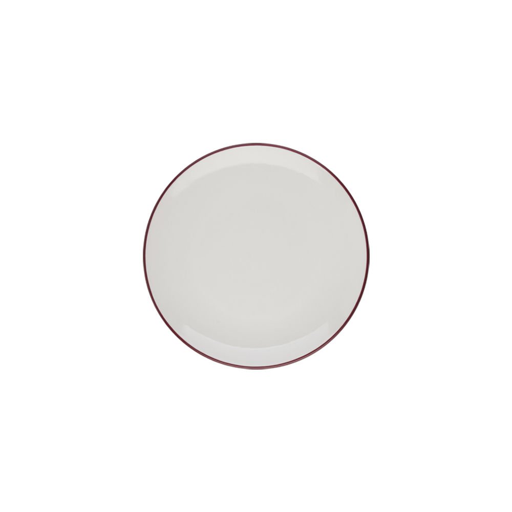 Modest Maroon Lona Düz Tabak 17 cm
