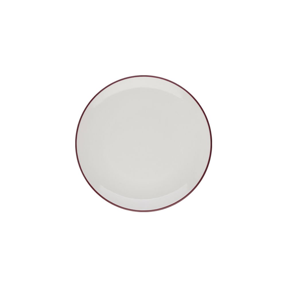 Modest Maroon Lona Düz Tabak 19 cm