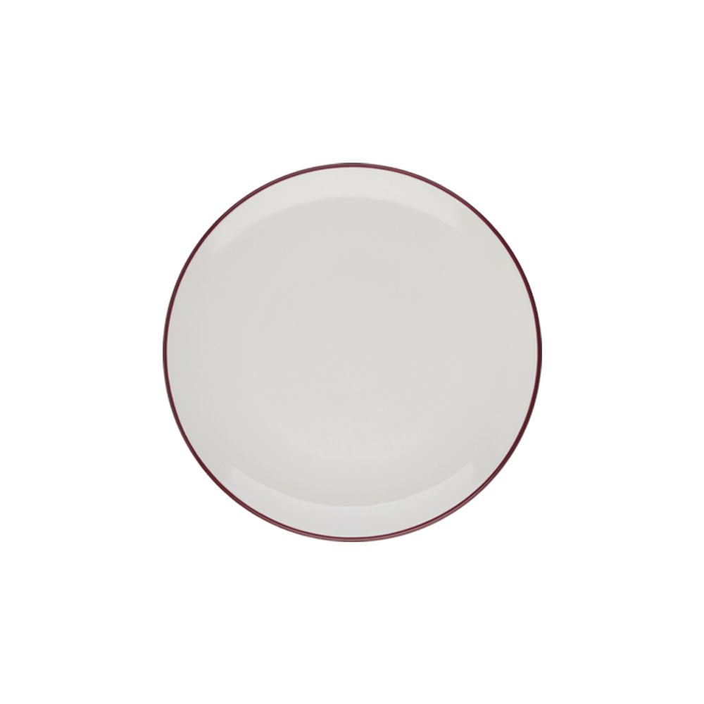 Modest Maroon Lona Düz Tabak 21 cm