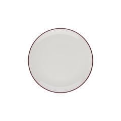 Modest Maroon Lona Düz Tabak 21 cm