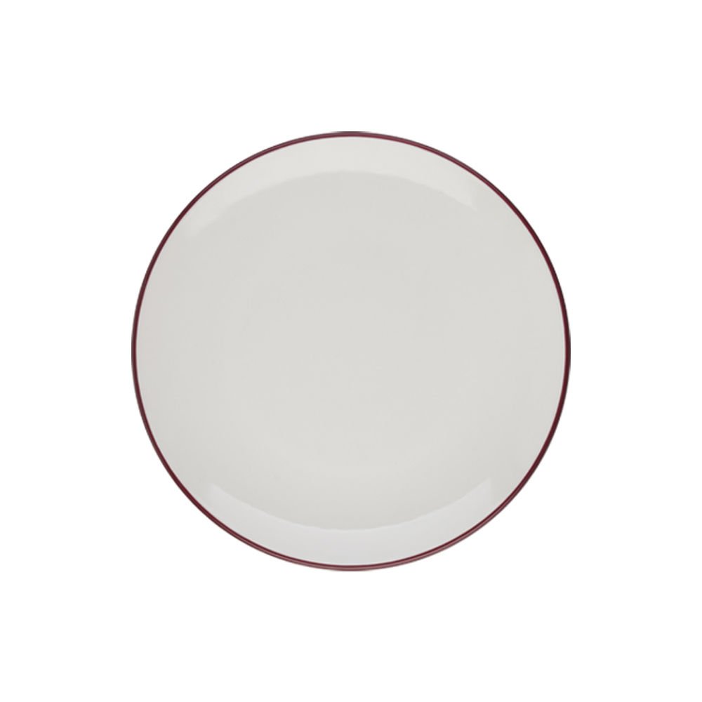 Modest Maroon Lona Düz Tabak 23 cm