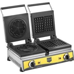 Waffle Makinesi Çift Kare+Çiçek Model Elektrikli 21 cm