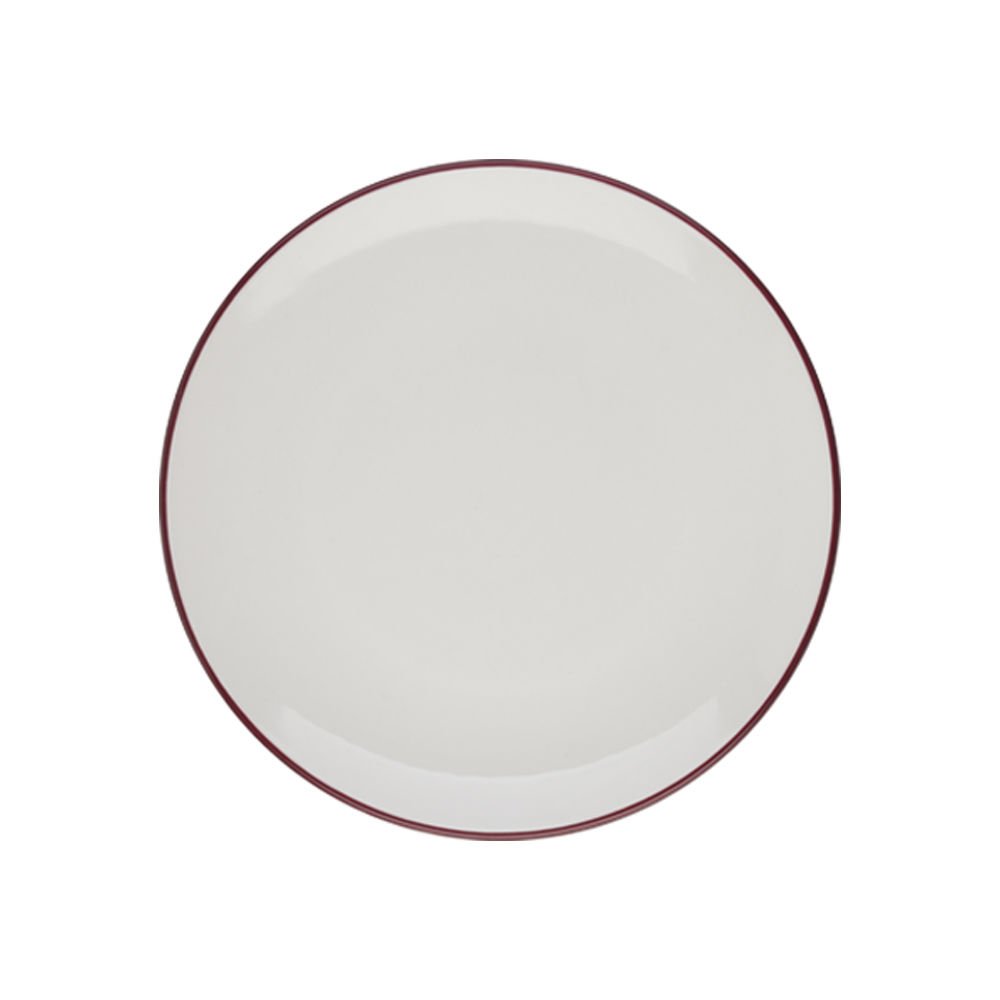 Modest Maroon Lona Düz Tabak 25 cm