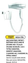 AMATEK SAÇ KURUTMA MEGAFÖN BEYAZ
