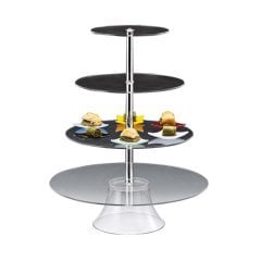 4 KATLI YUVARLAK AKRİLİK TEŞHİR STANDI R-49-33-24 CM H 63 CM