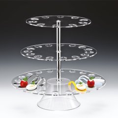 3 KATLI AKRİLİK SERVİS STANDI 45 GÖZLÜ R-49-39-33 CM H 63 CM