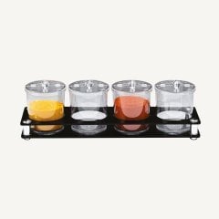 POLYCARBONAT SOSLUK REÇELLİK BAHARATLIK STANDI 4LÜ 49*14*H 14 CM