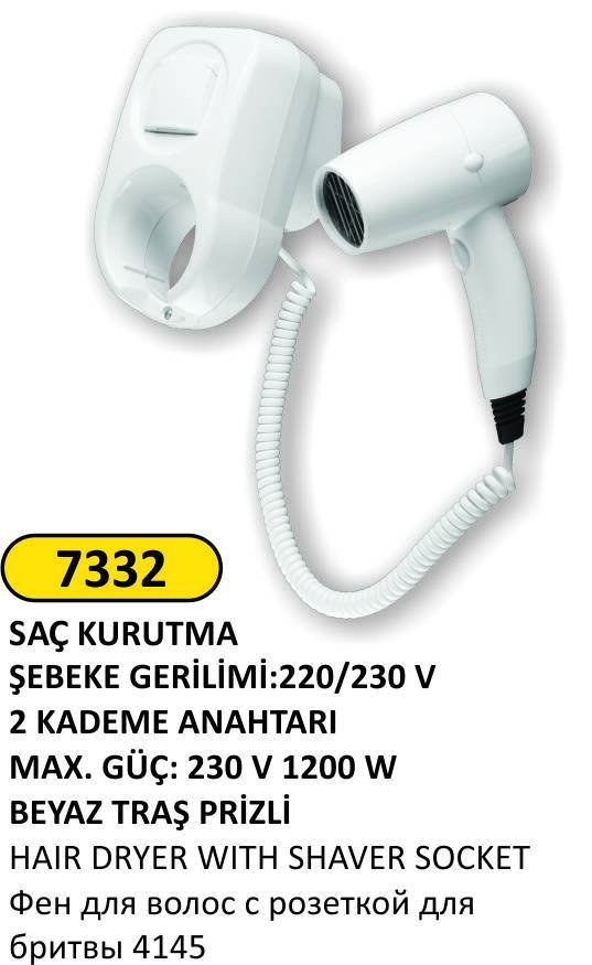 SAÇ KURUTMA TRAŞ PİRİZLİ 4145