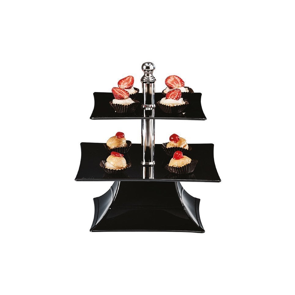 POLYCARBONAT TEPSİLİ 2 KATLI TEŞHİR STANDI 20-25 CM H: 24 CM
