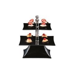 POLYCARBONAT TEPSİLİ 2 KATLI TEŞHİR STANDI 20-25 CM H: 24 CM