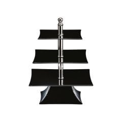 POLYCARBONAT TEPSİLİ 3  KATLI TEŞHİR STANDI 20-25-30 CM H: 39 CM