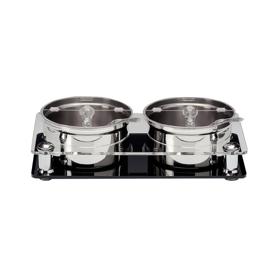 ÇELİK ALTLI PC KAPAKLI SOSLUK REÇELLİK STANDI 2Lİ 17,5*33,5* H 8,5 CM