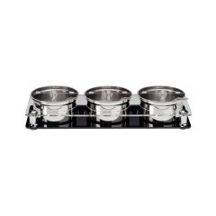 ÇELİK ALTLI PC KAPAKLI SOSLUK REÇELLİK STANDI 3LÜ 17,5*49*H 8,5 CM