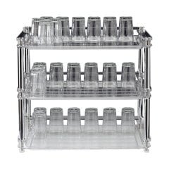 POLYCARBONAT TEPSİLİ BARDAKLIK STANDI 53*33*H 46 CM