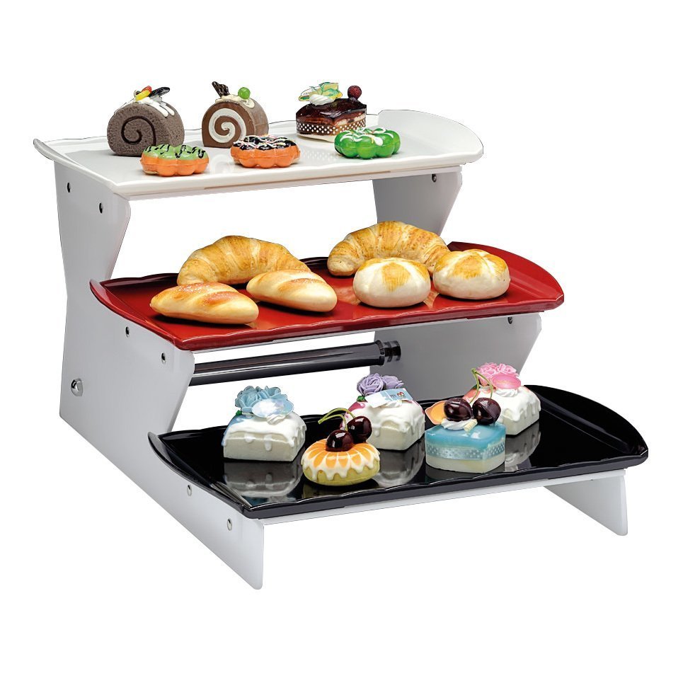 3 KATLI MERDİVEN MODEL TEŞHİR STANDI MELAMİN TEPSİLİ 60*36*H 27,5 CM
