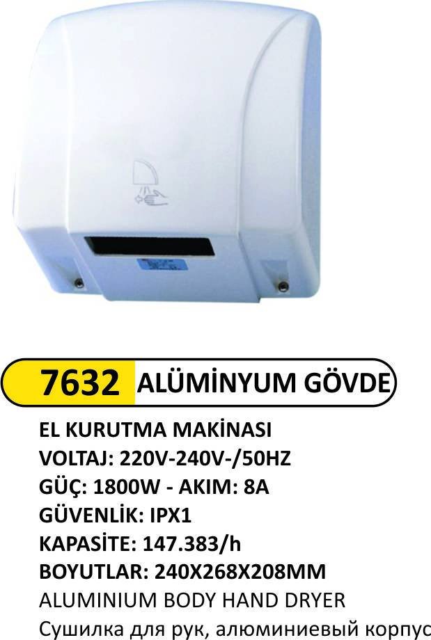 EL KURUTMA MAKİNESİ ALÜMİNYUM GÖVDE