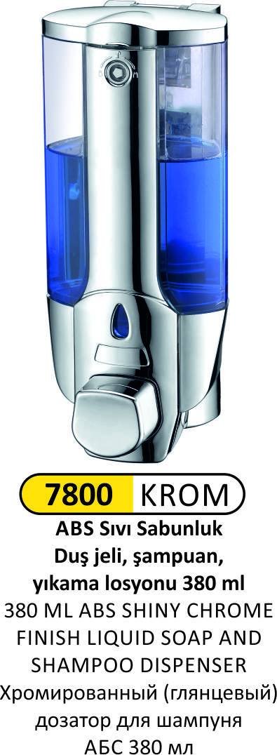 SIVI SABUN ŞAMPUAN VERİCİ ABS PARLAK KROM 380 ML