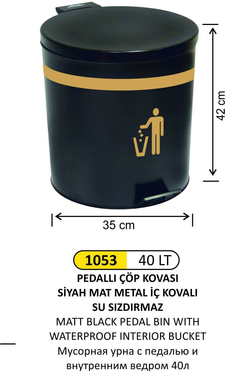 PEDALLI ÇÖP KOVASI 40 LİTRE BOYALI METAL İÇ KOVALI