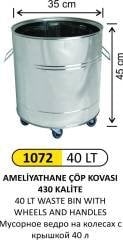 ÇÖP KOVASI TEKERLEKLİ KULPLU 40 LT