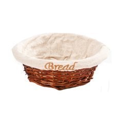 YUVARLAK EKMEK SEPETİ BEZLİ 18* H6 CM