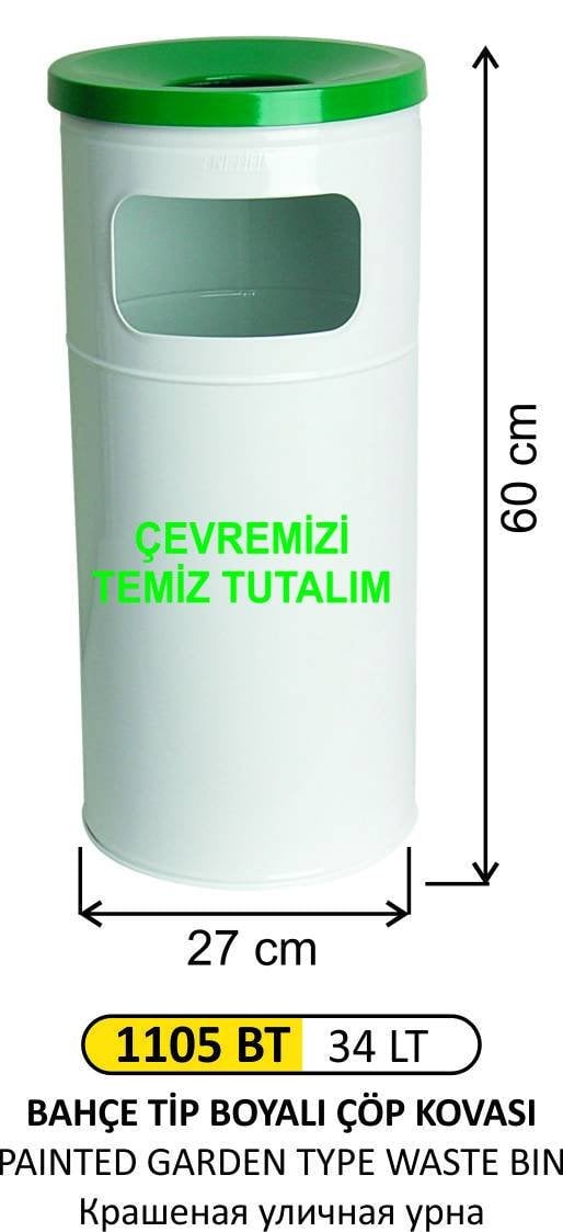 BAHÇE TİPİ ÇÖP KOVASI BOYALI