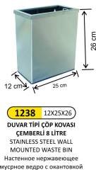 DUVARA MONTAJLI ÇEMBERLİ PASLANMAZ ÇÖP KOVASI