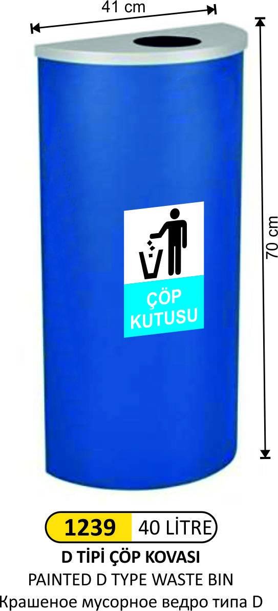 D TİPİ BOYALI ÇÖP KOVASI BOYALI