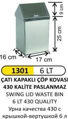 ÇATI KAPAKLI ÇÖP KOVASI 6 LT 430 KALİTE